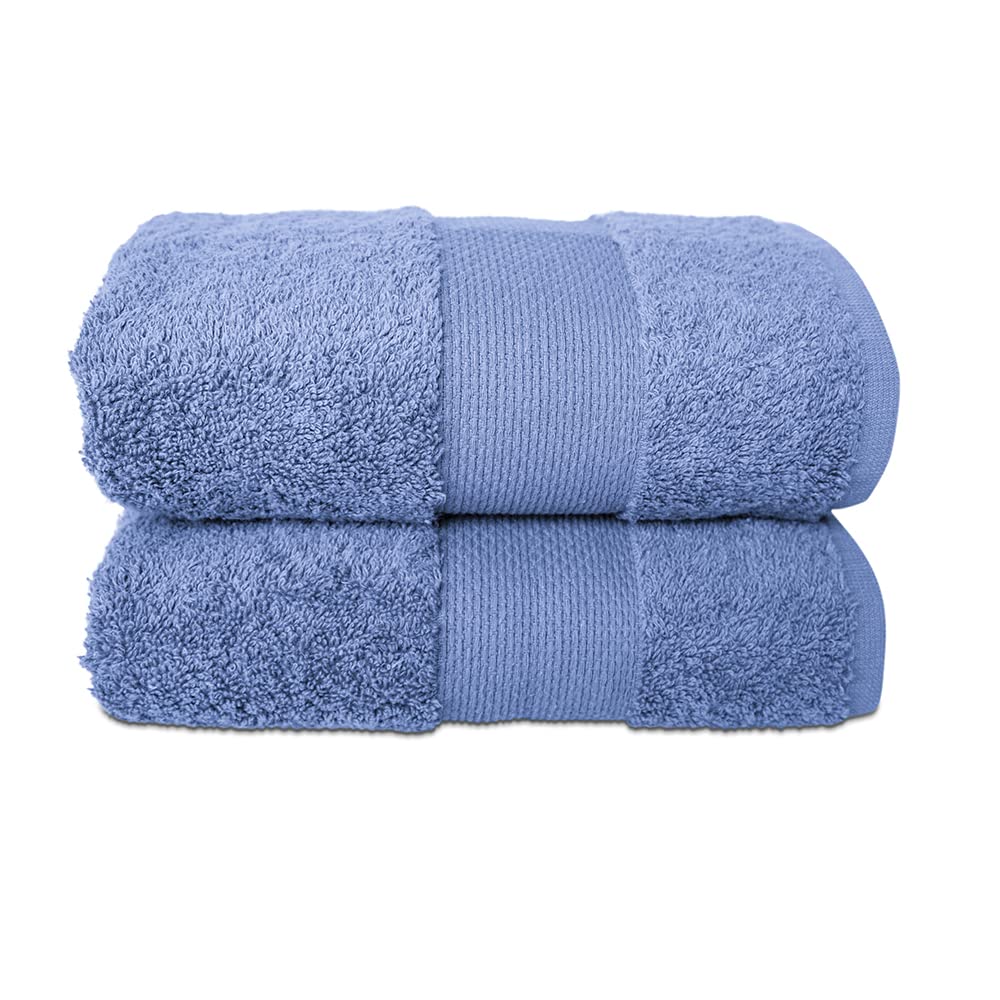 Premium Turkish Cotton Hand Towels 2-Pack (16x28 Inches) - Ultra Soft, Highly Absorbent & Quick-Drying Towels for Face, Body, Kitchen & Bathroom - Luxury Bath Towel Set in Blue - Perfect for Spa, Guest Bathrooms & Upscale Hotels