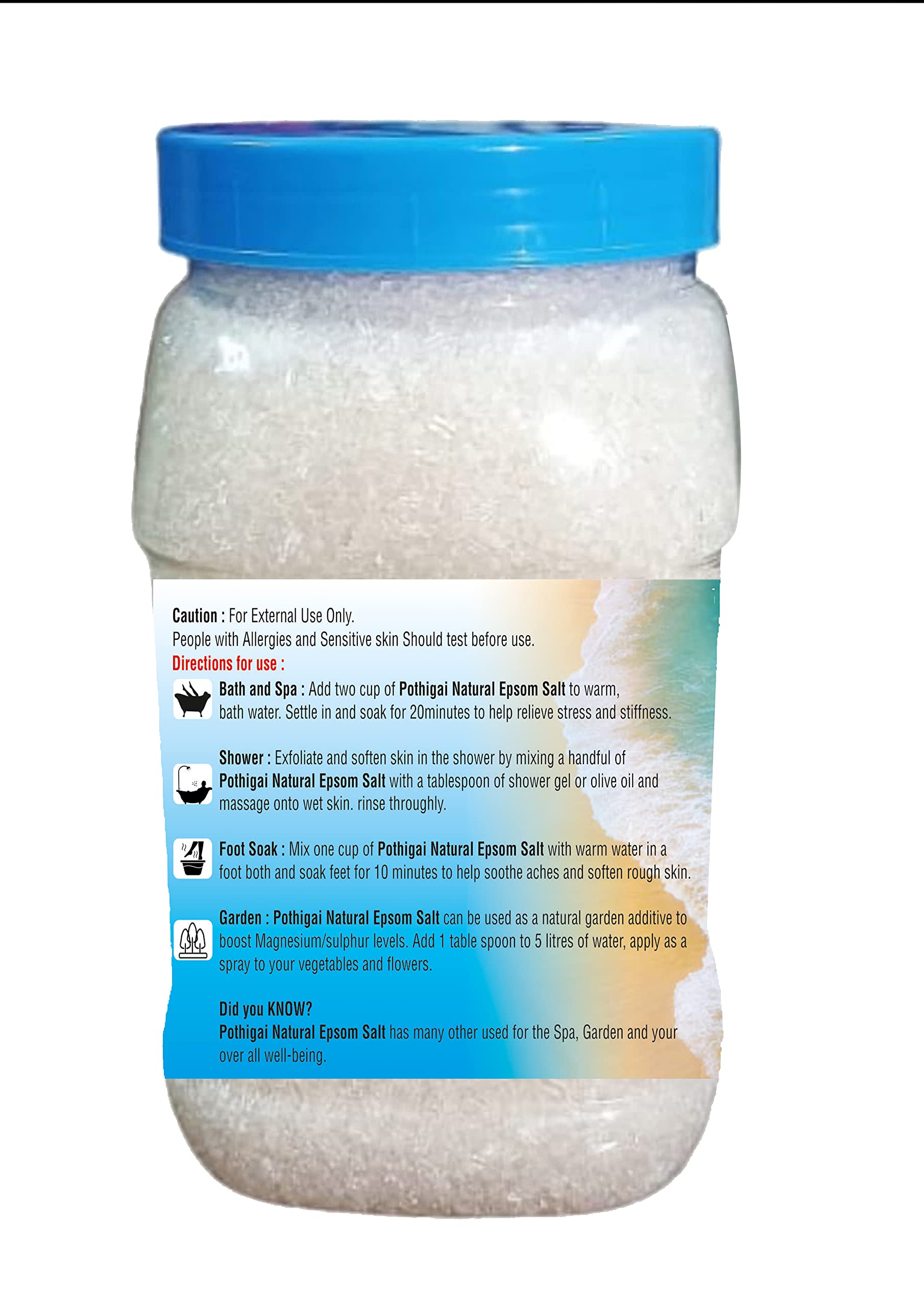 Premium Epsom Salt 2kg (Pack of 2) - Magnesium Sulfate for Muscle Relaxation, Pain Relief & Plant Growth | Bath Soak, Foot Soak & Garden Fertilizer | Perfect for Spa Days, Post-Workout Recovery & Organic Gardening