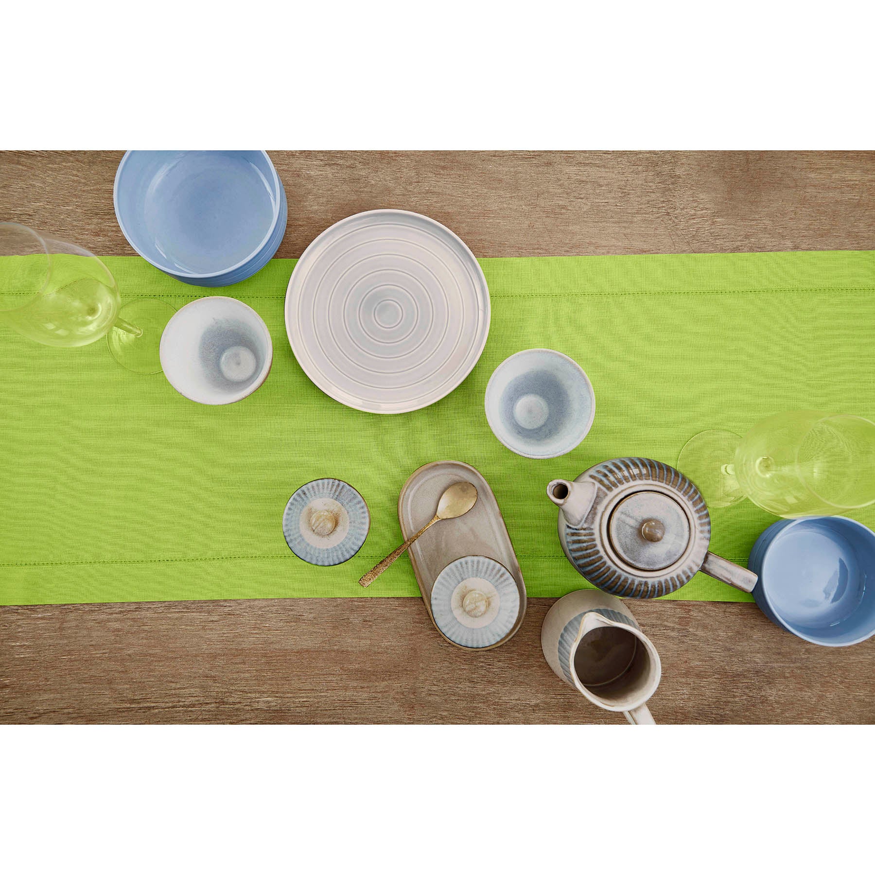 Elegant Classic Hemstitch Table Runner - White Linen Dining Table Decor for Weddings, Holidays & Home Decor