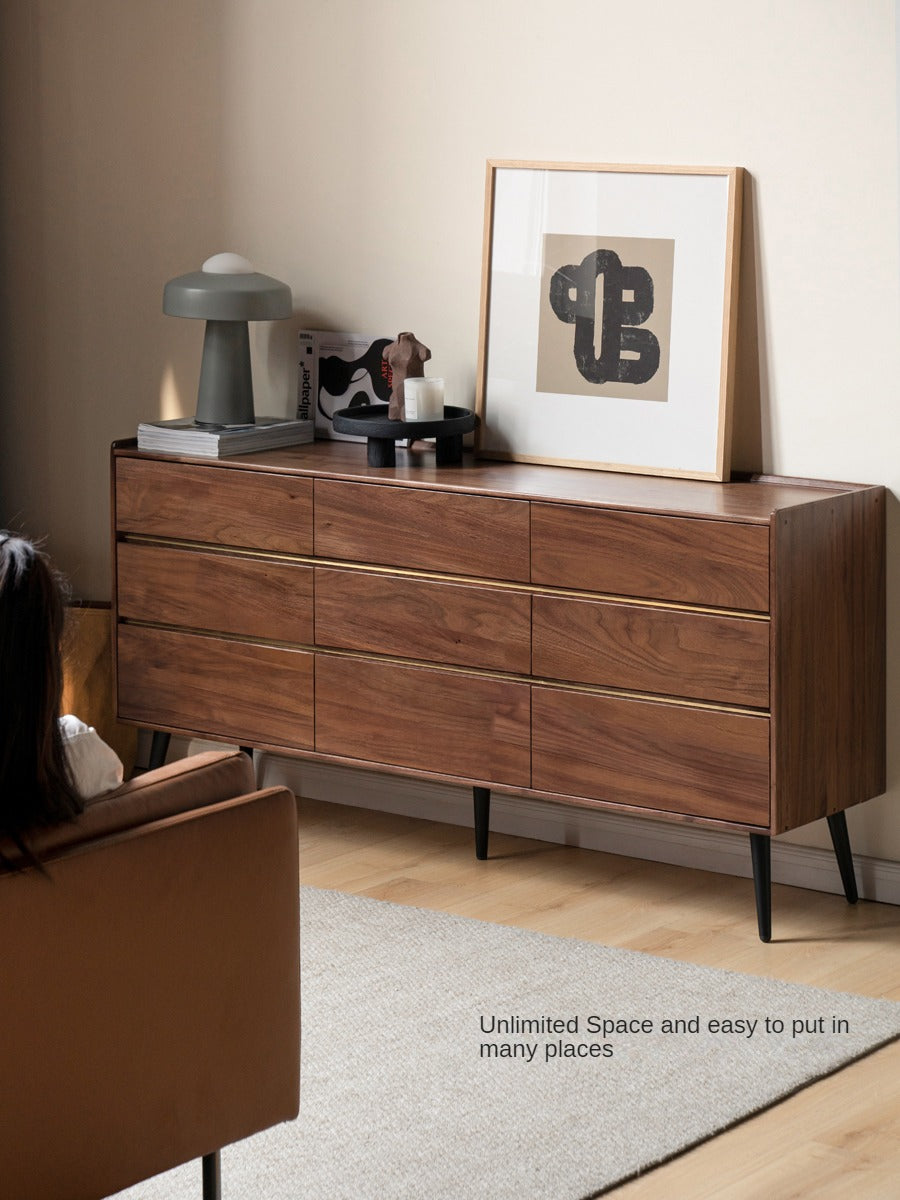 Premium Black Walnut Solid Wood Cabinet - Handcrafted Storage Organizer for Kitchen, Bathroom & Living Room | Rustic Home Decor & Space Saving Solution
