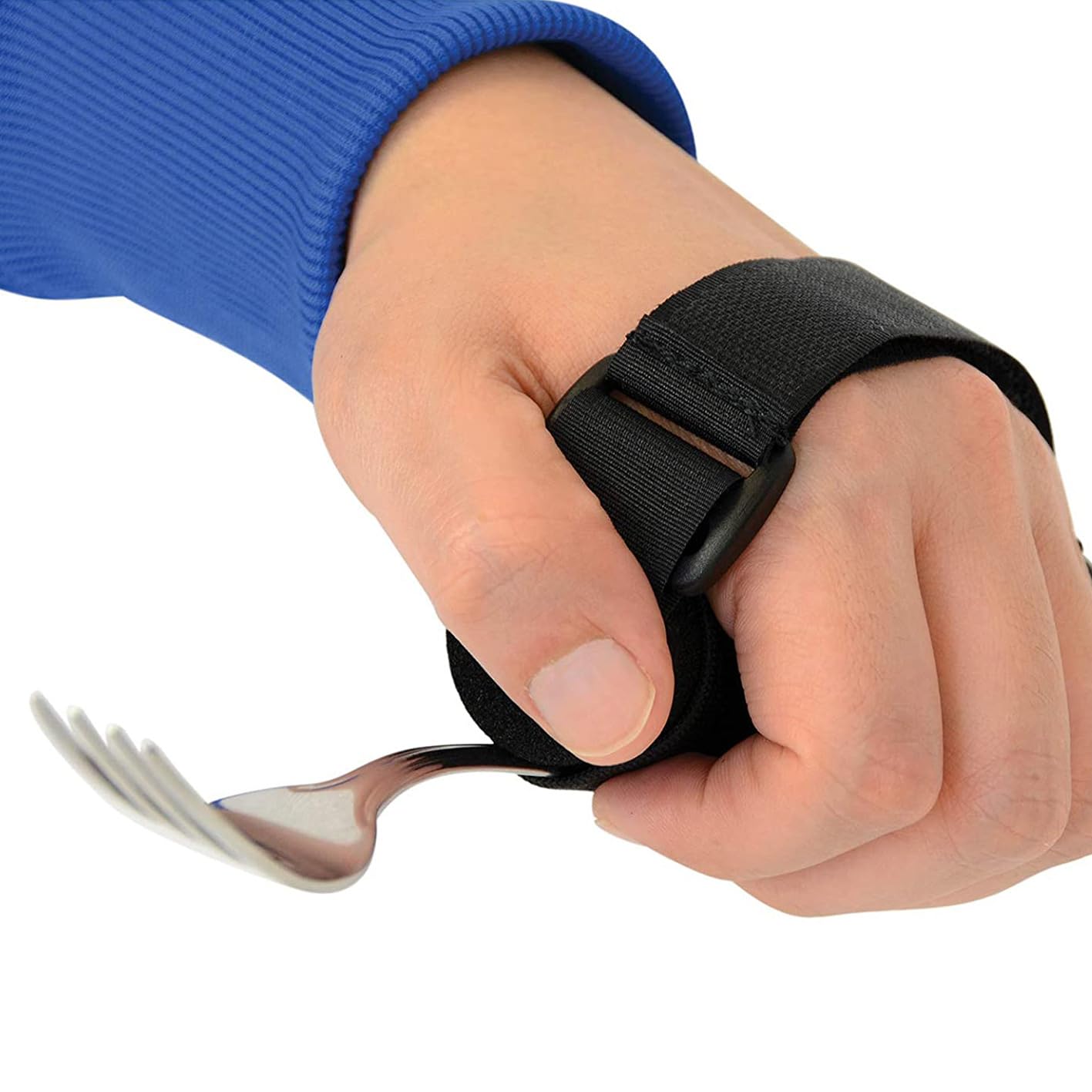 Adjustable Universal Cuff Utensil Holder - Adaptive Eating Aid Strap for Parkinson's, Arthritis & Hand Tremors - Assistive Device for Elderly & Disabled - Perfect for Dining Independence at Home or Care Facilities