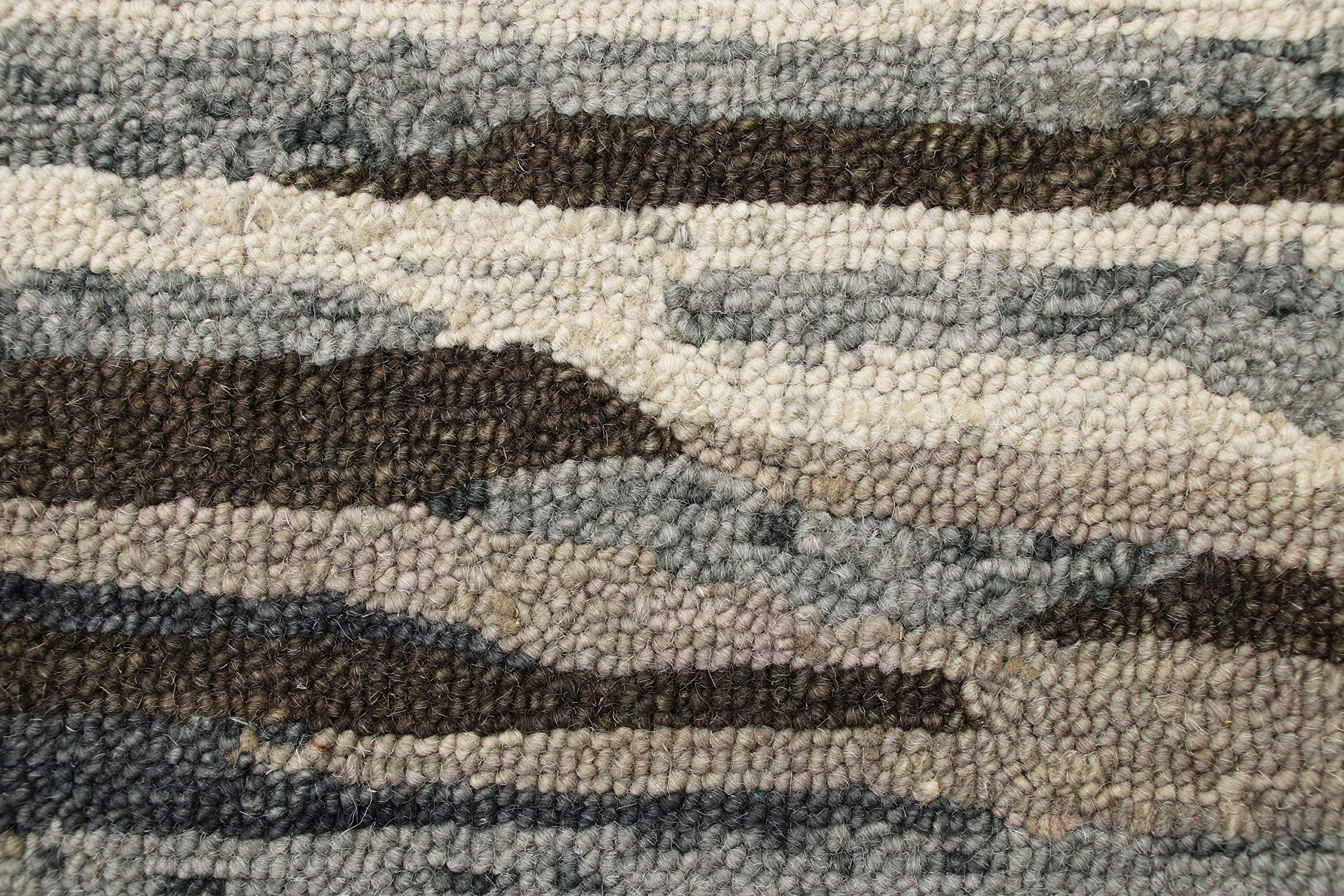 LR Home 6ft Round Natural Wool Area Rug - Hand Tufted Modern Farmhouse Boho Style Carpet for Bedroom, Living Room, Entryway & Playroom | Gray/Brown/Tan | Perfect for Cozy Home Decor & Boho Chic Interior Design
