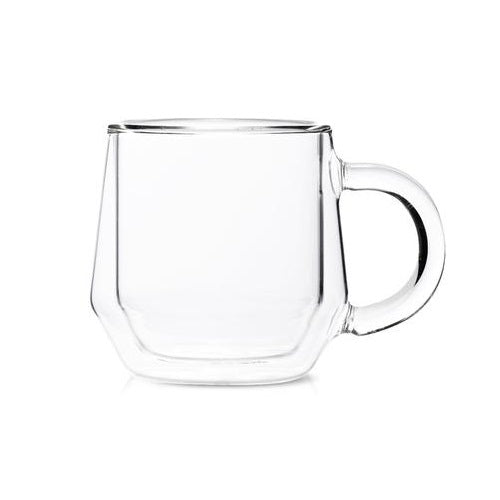 Premium 6oz (175ml) Double Wall Glass Mugs Set of 2 - Insulated Hot & Cold Drinkware for Coffee, Tea, Cocoa - Perfect for Home, Office, and Camping Use