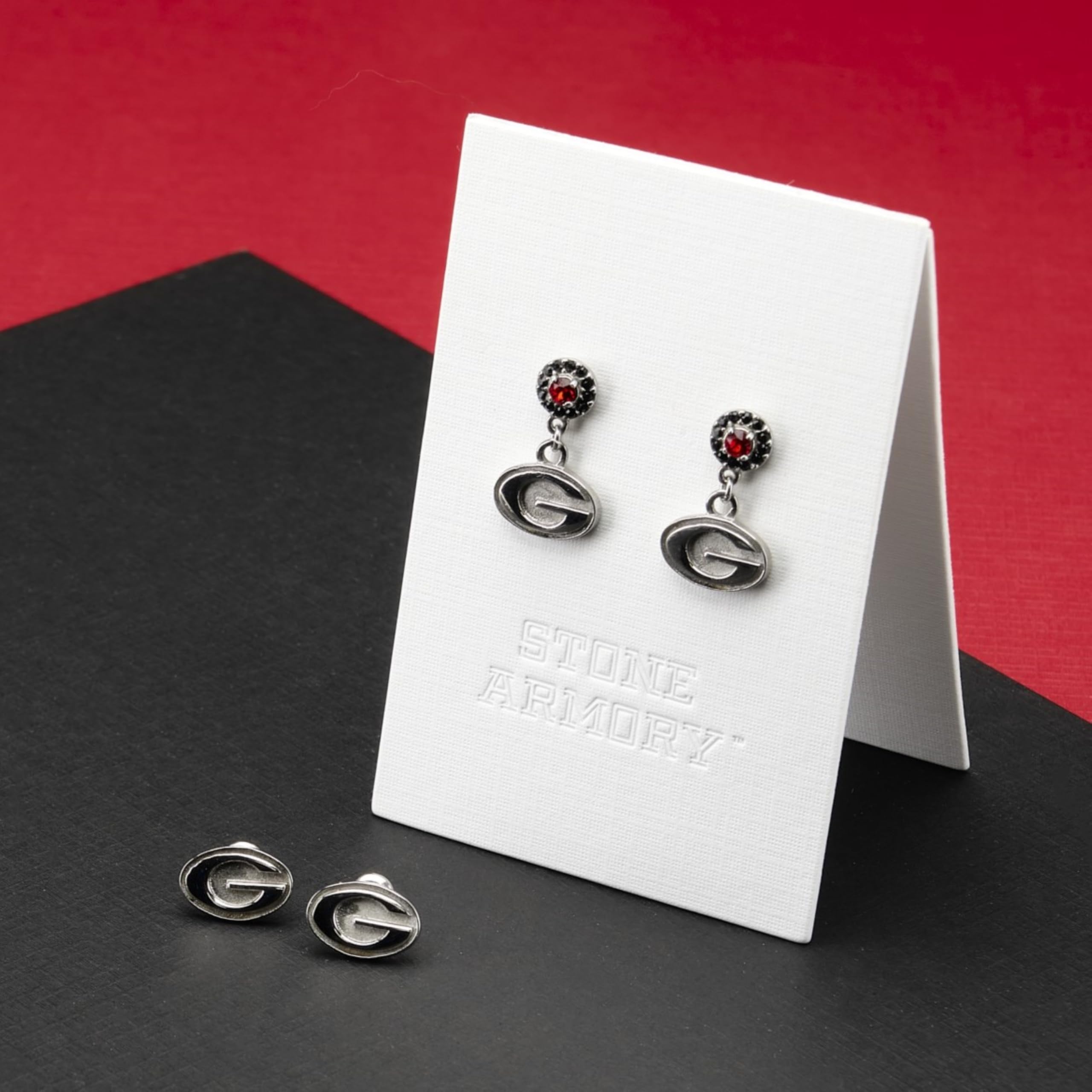 Stone Armory UGA Stud Earrings - Georgia Bulldogs Hypoallergenic Jewelry for Women with Sensitive Ears - Perfect for Game Day, School Spirit & Bulldog Fan Gifts