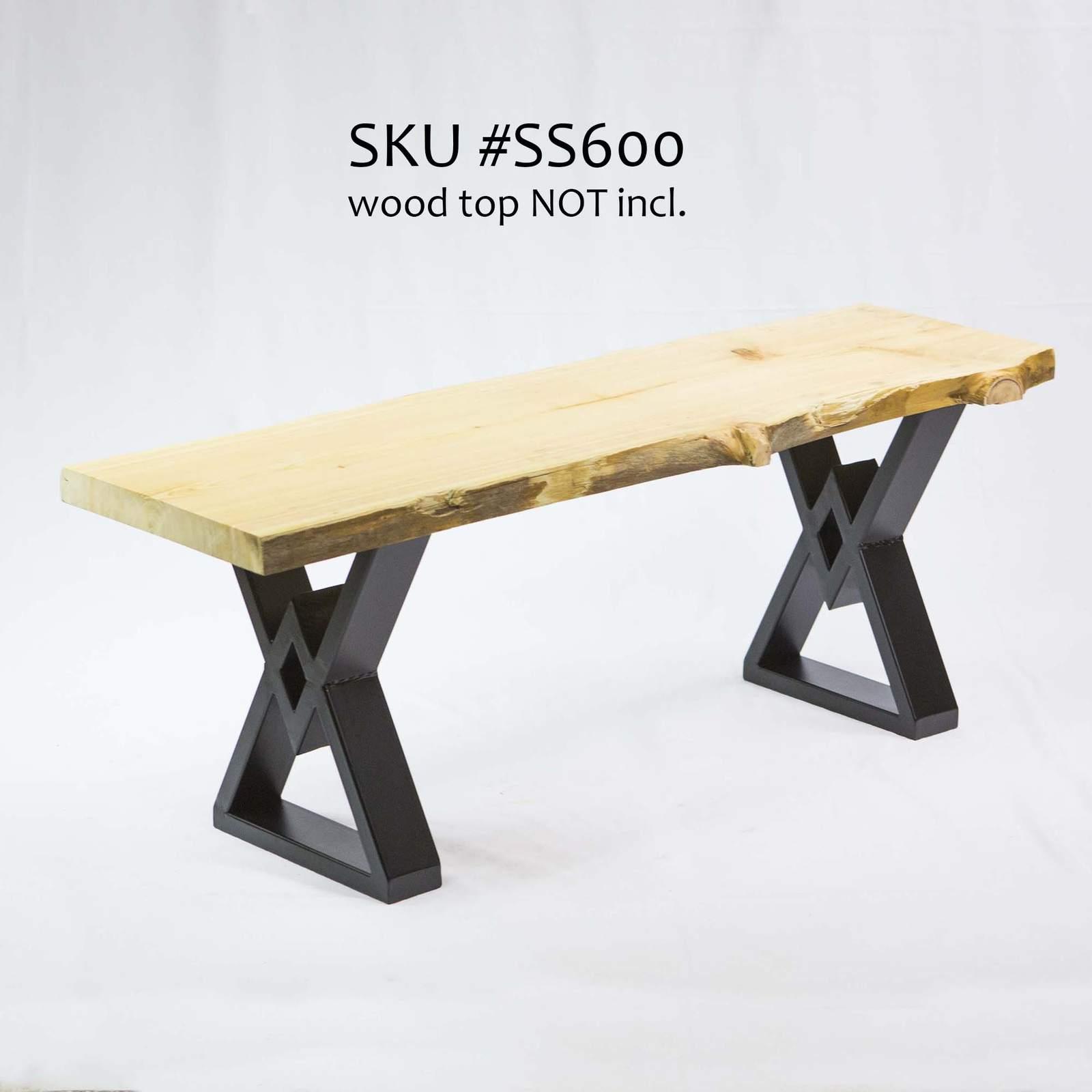 SS600 Bench Legs - 1 Pair (41cm x 31cm) - Heavy Duty Metal Table Legs for DIY Furniture, Workbenches & Outdoor Projects