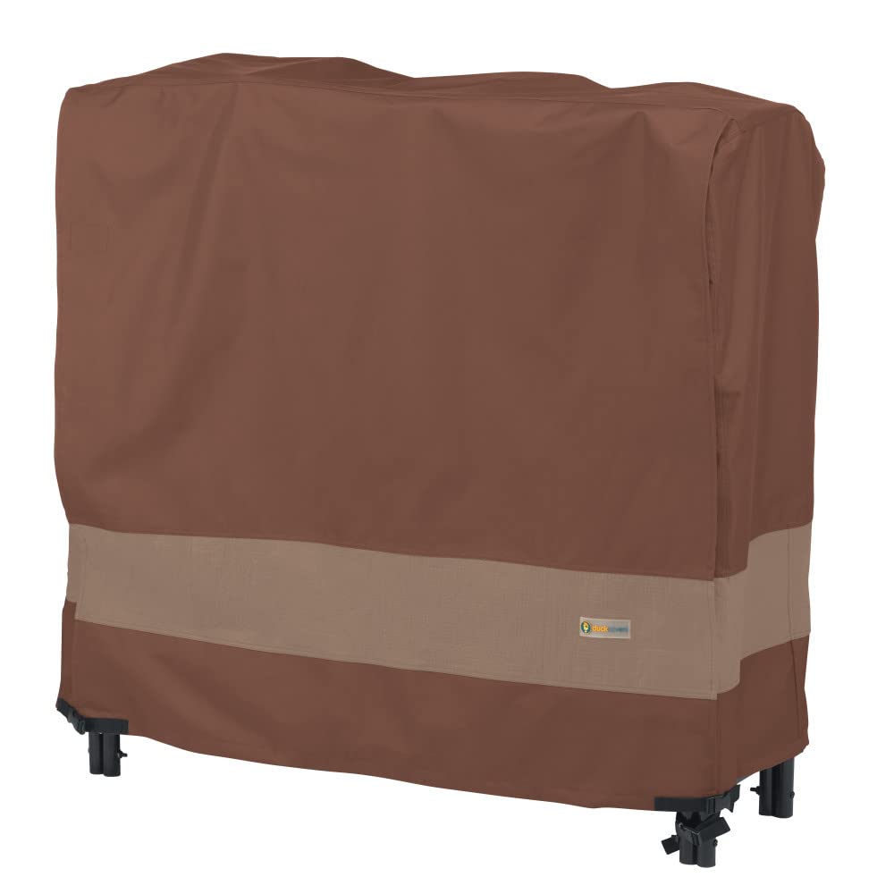 Duck Covers ULR502644 Ultimate Log Rack Cover 48 Inch Wide, Mocha Cappuccino - Heavy Duty Waterproof Outdoor Firewood Storage Cover for Patio, Deck, Backyard & Garden Protection