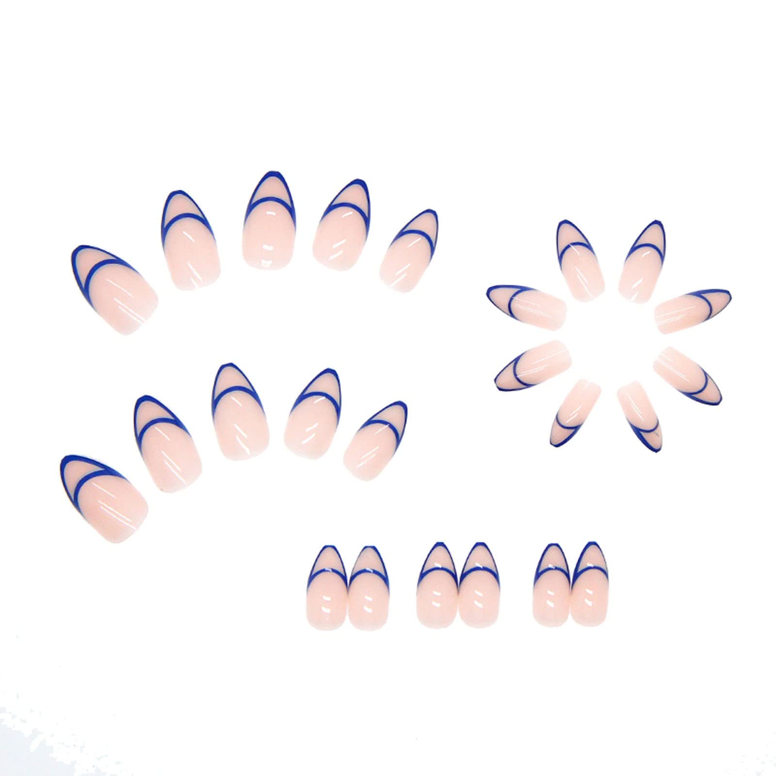 Waterproof Fake Nail Stickers - Short Almond Nail Patches with Flower Designs, Self-Adhesive Nail Decals for Easy Application (1ml) - Perfect for Daily Wear, Parties, and Special Occasions