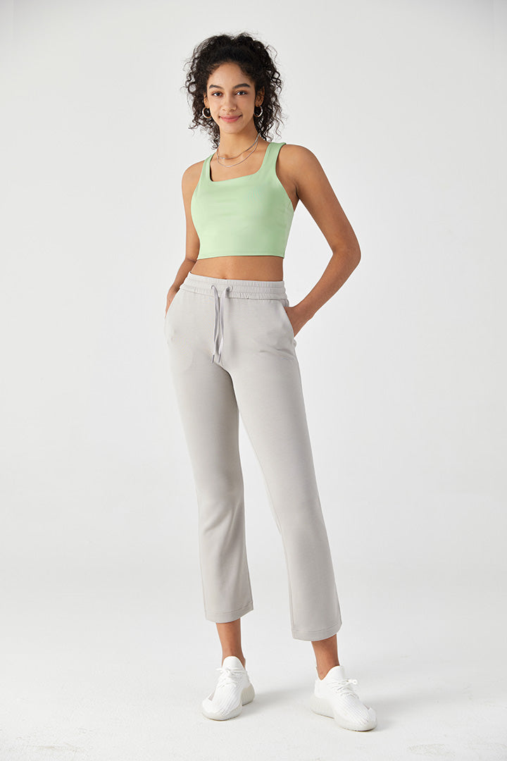 Saltum AeroChic™ High Rise Yoga Pants for Women - Breathable, Stretchy & Comfortable Workout Leggings - Stone Grey - Perfect for Yoga, Gym & Lounge Wear
