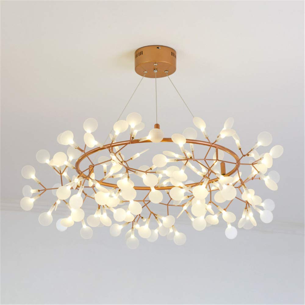 NIUYAO 81-Light Sputnik Firefly LED Chandelier - Modern Rose Gold Branch Pendant Lighting Fixture with Bulbs Included | Perfect for Dining Room, Living Room & Bedroom Decor