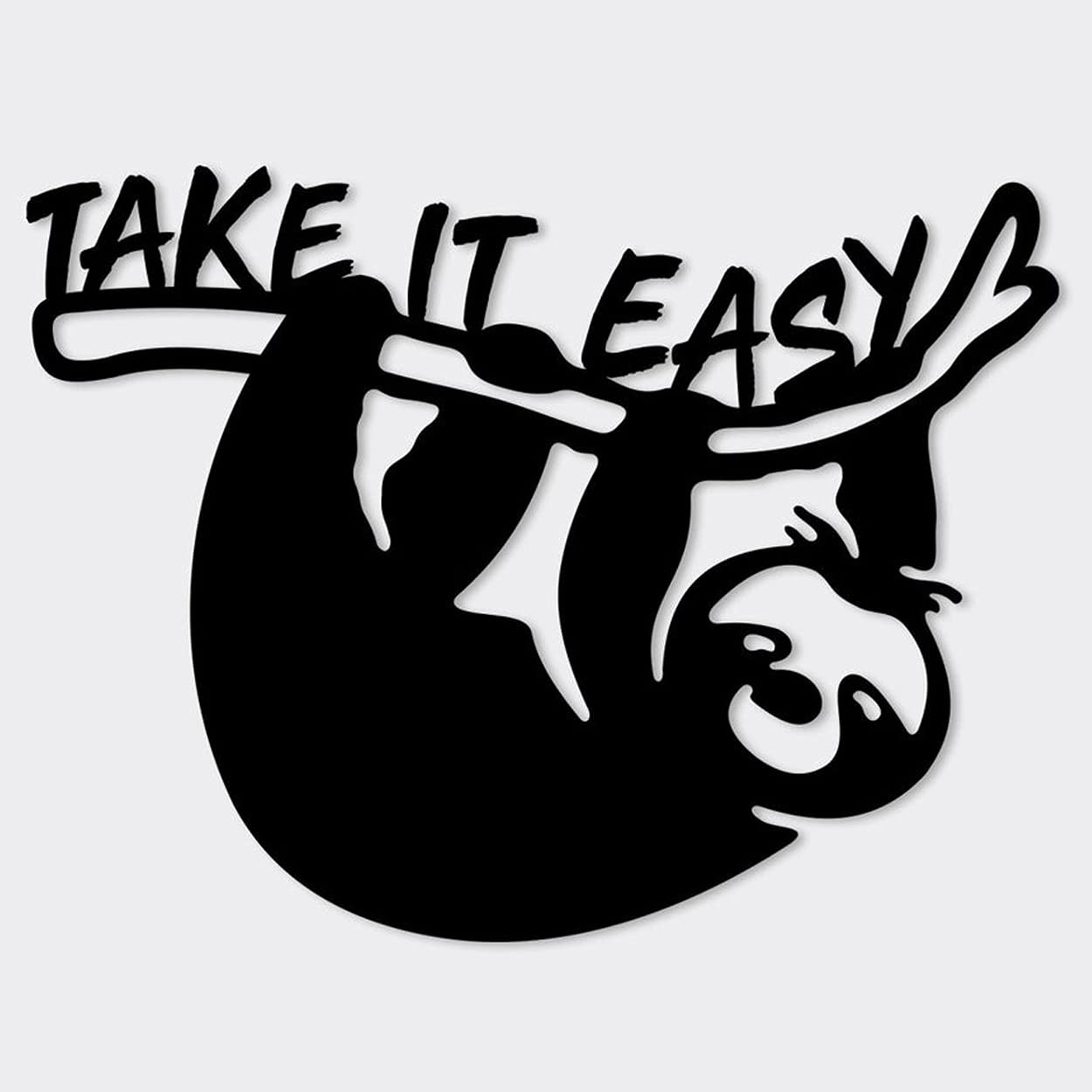 LaModaHome Metal Wall Art 'Take It Easy' - Black Modern Wall Decor for Living Room, Bedroom, Kitchen & Bathroom | Indoor Outdoor Decoration | Perfect for Home, Office & Patio Wall Hanging