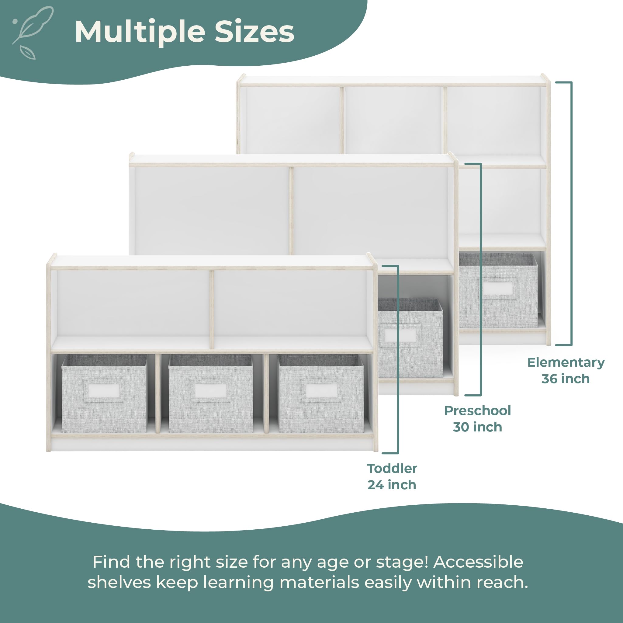 Guidecraft EdQ 5-Compartment Wooden Storage Shelf 24