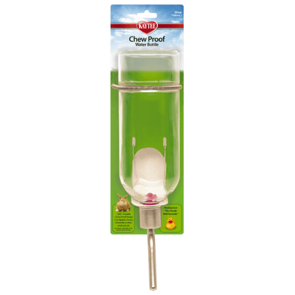 Kaytee Chew Proof Small Animal Water Bottle - Leak-Proof & Durable Pet Drinking Bottle for Hamsters, Rabbits, Guinea Pigs - Perfect for Cages, Travel & Outdoor Use
