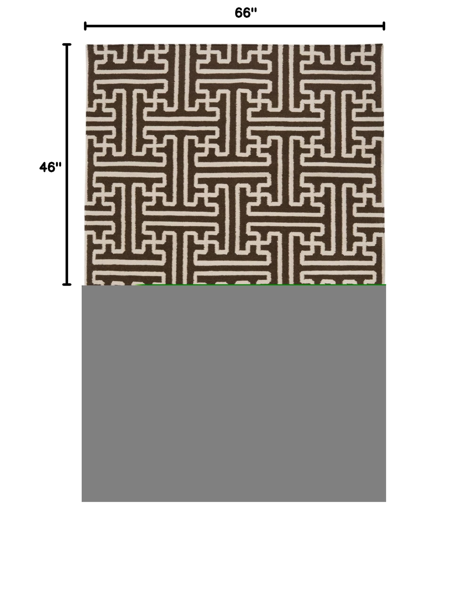 Premium Surya Flatweave Rug in Dark Chocolate & Parchment - 3'6
