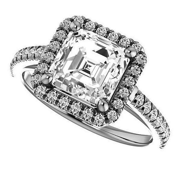 Lovely Asscher Cut 3 CT Colorless Moissanite Bridal Ring Set in 925 Sterling Silver - Engagement & Wedding Ring Set for Women - Perfect Gift for Anniversary, Proposal, Valentine's Day & Special Occasions