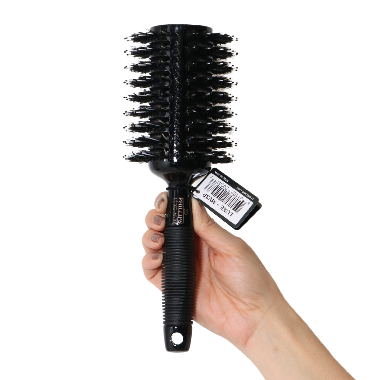 Phillips Brush 3.5 Monster Vent Round Brush with Poly Tip - Mixed Boar & Ionic Nylon Bristles (LUXE MV3P) for Professional Hair Styling & Blowouts