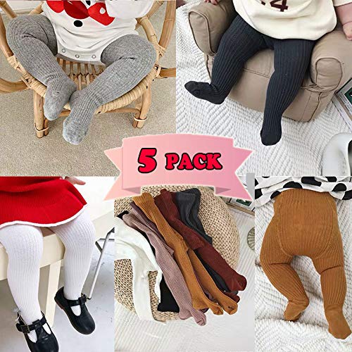 CECORC Baby Girls Cable Knit Leggings - Thick Cotton Tights for Toddlers 1-10T - Warm Winter Stockings for Infants - Perfect for Playtime, Daycare & Family Outings