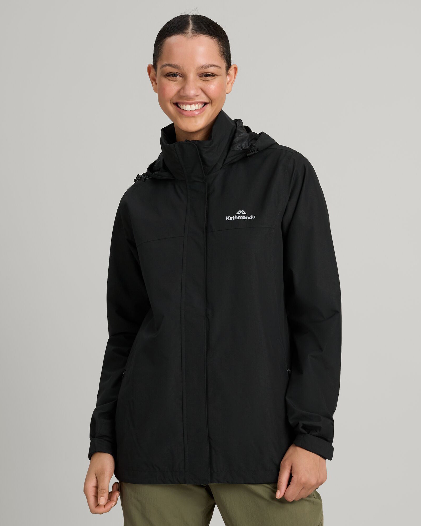 Waterproof Andulo 2-Layer Rain Jacket for Women - Lightweight Windproof Outdoor Coat (Black) | Perfect for Hiking, Commuting & Travel