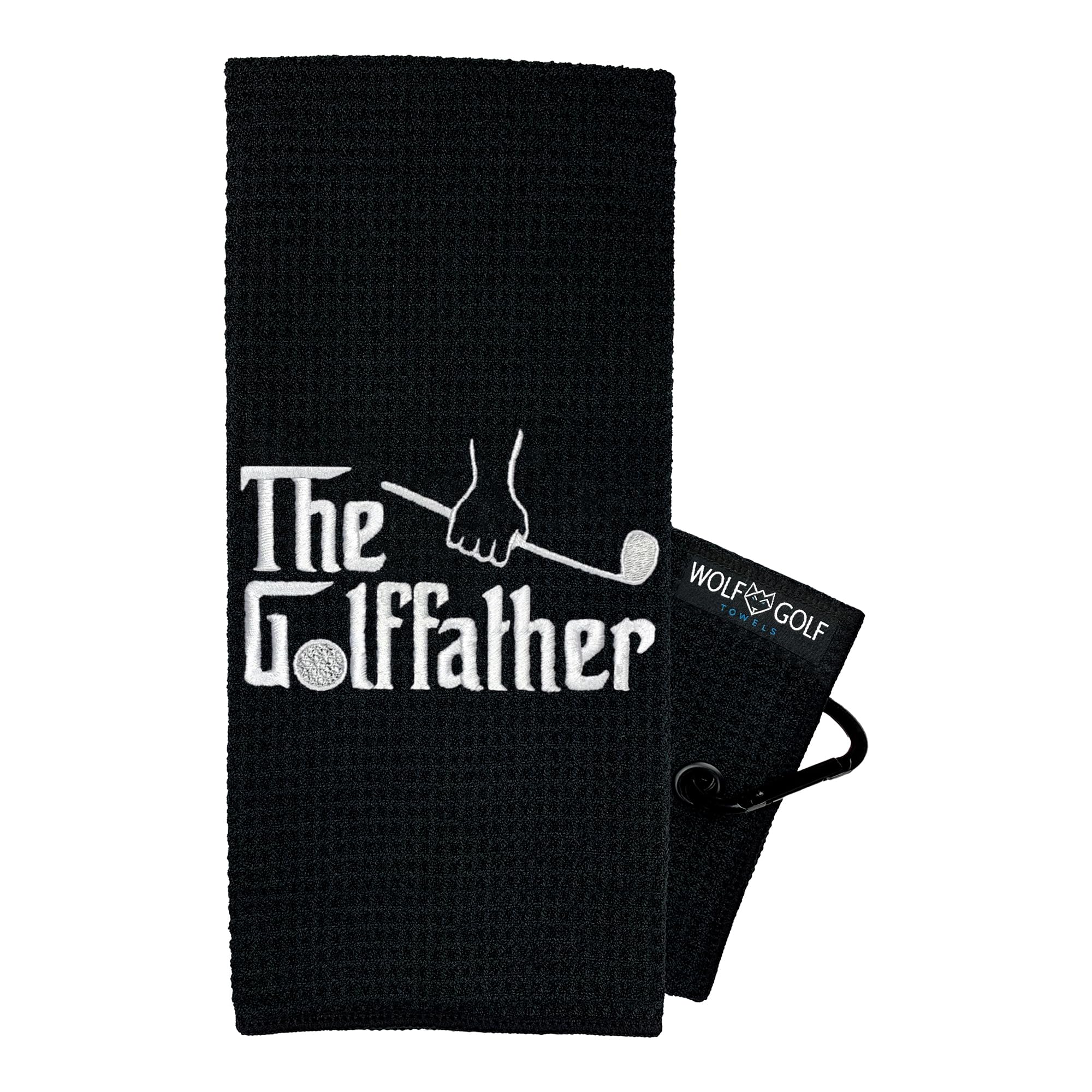 Wolf Golf Towels | Premium Embroidered Funny Golf Towel for Men - Best Golf Accessories & Unique Golf Gifts - Perfect for Course Play, Practice & Golf Tournaments