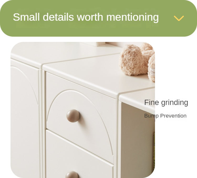 Pine Solid Wood Cream Kids Dresser with 5 Drawers - Nursery Storage Cabinet for Baby Clothes & Toys - Perfect for Bedroom, Playroom & Daycare Organization