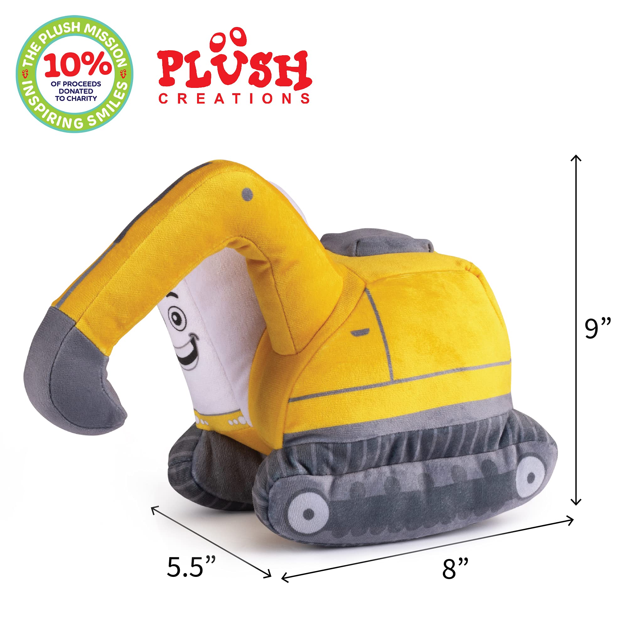 Soft Plush Excavator Toy for Toddlers - Interactive Construction Stuffed Truck with Realistic Design | Perfect for Pretend Play, Birthday Gifts & Early Learning Activities
