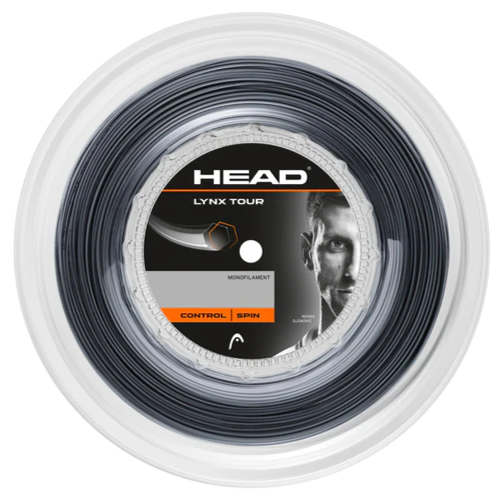 Head Lynx Tour 16/1.30mm Tennis String Reel - Black | Premium Polyester String for Control & Spin | Perfect for Competitive Players & Tournament Play