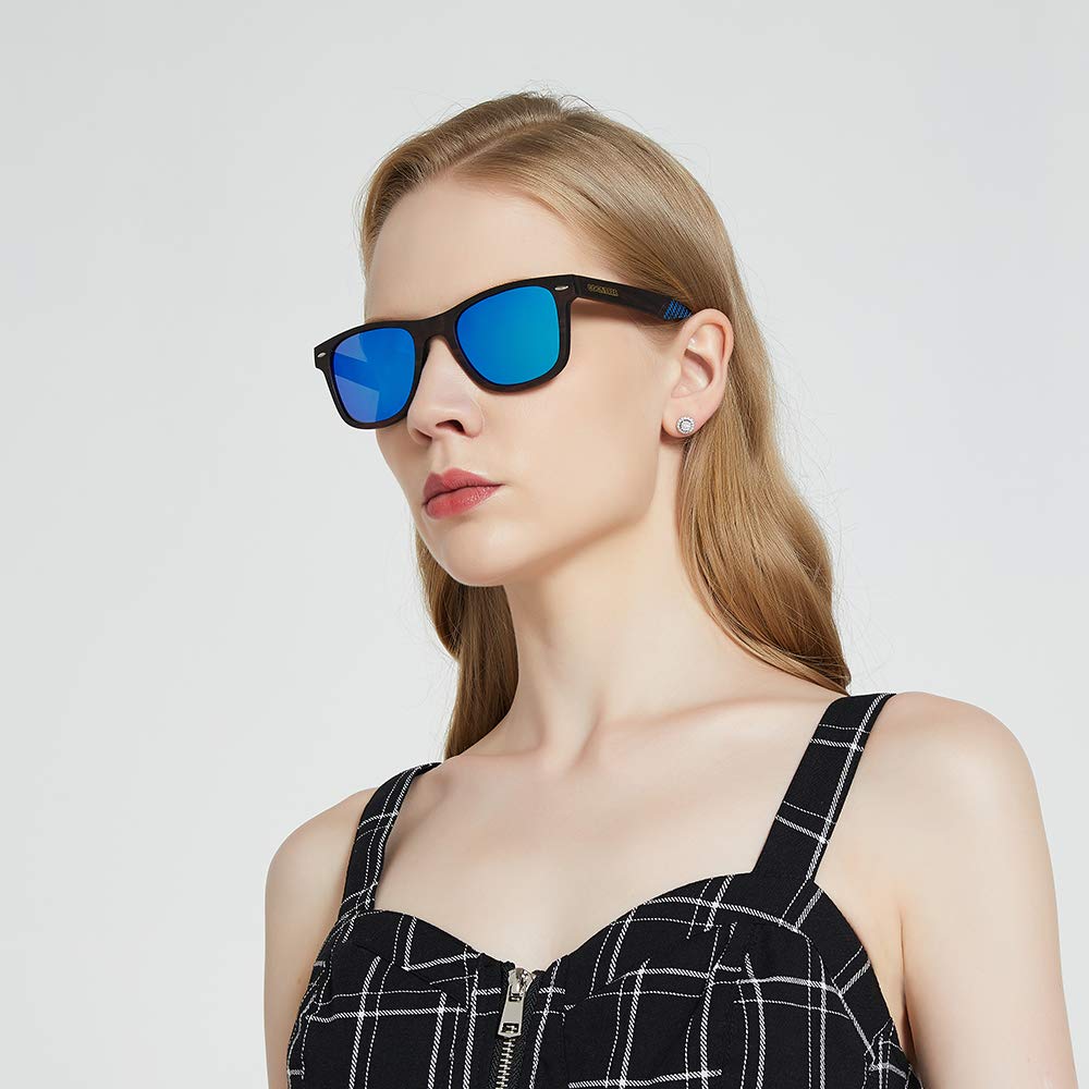 Polarized Wood Sunglasses for Men & Women - HD Mirror Lens, UV Protection, Classic Retro Style - Perfect for Driving, Outdoor Activities & Fashion Accessories