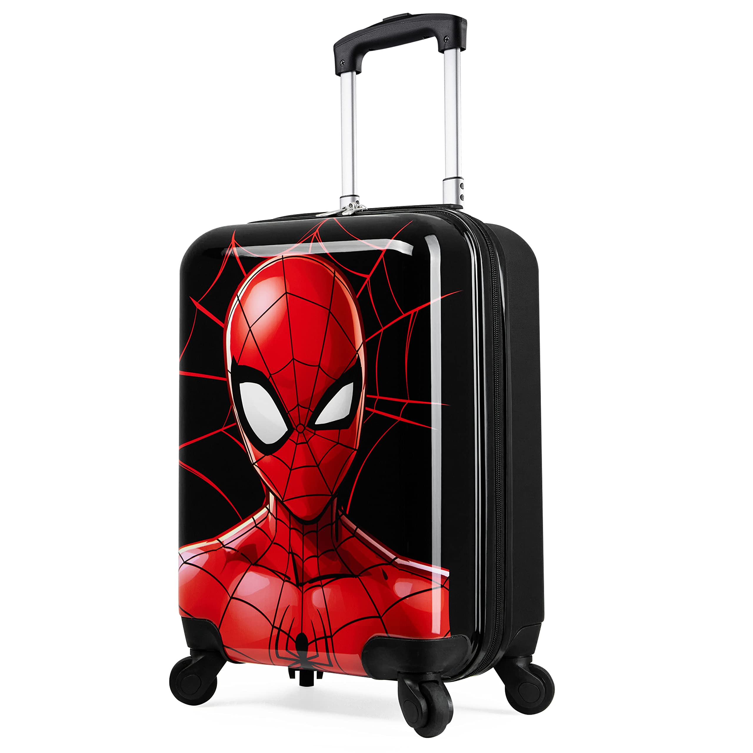 Marvel Spiderman Kids Carry-On Suitcase with Wheels & Handle - Lightweight Cabin Luggage for Boys Travel, School Trips & Airplane Adventures
