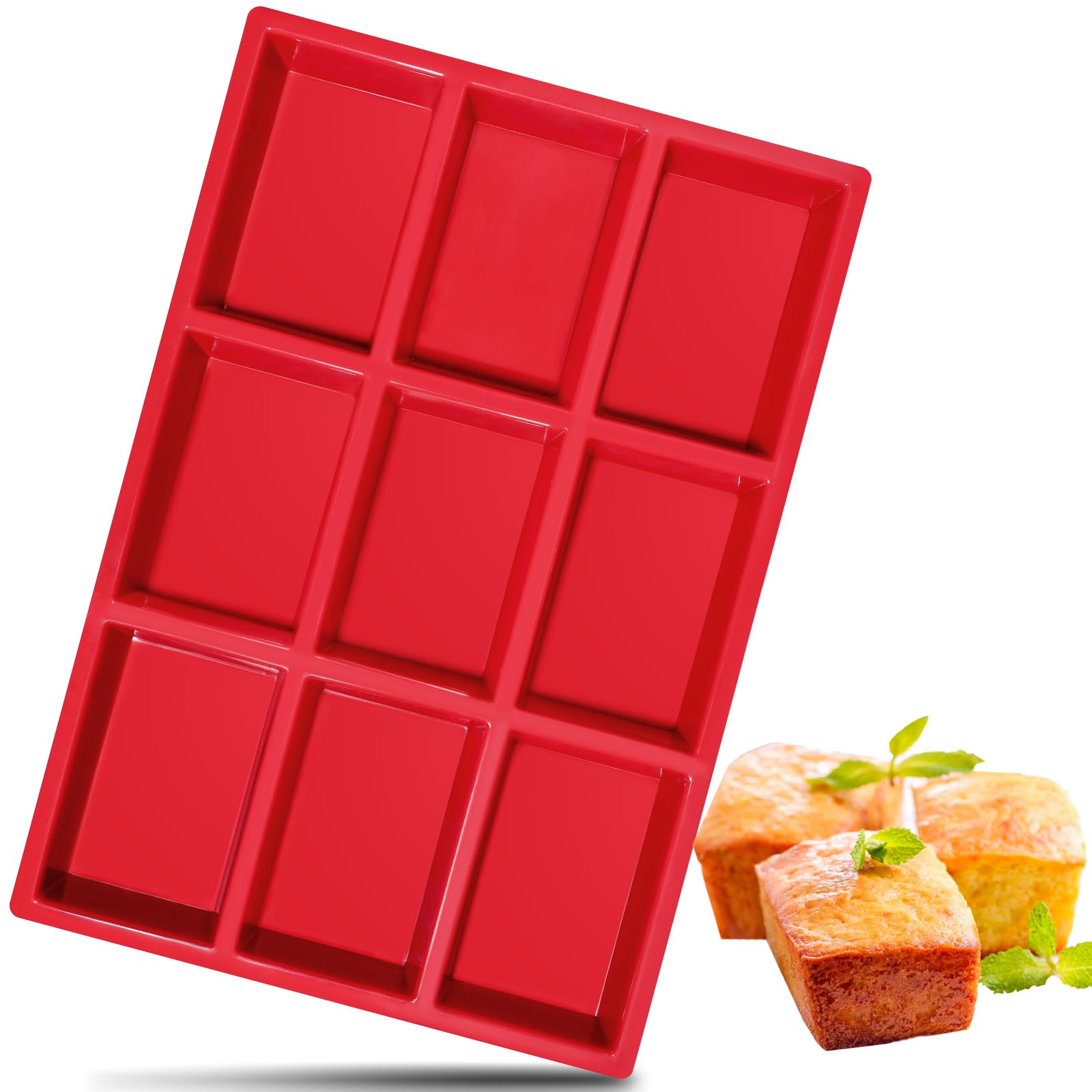 Webake Mini Loaf Pan Silicone Baking Mold - Non-Stick 4-Cavity Mini Loaf Cake, Bread, Meatloaf, Cornbread, Brownie & Muffin Pan - Perfect for Rectangle Soap Bars & Resin Epoxy Casting - Ideal for Home Baking, Gifts & DIY Crafts