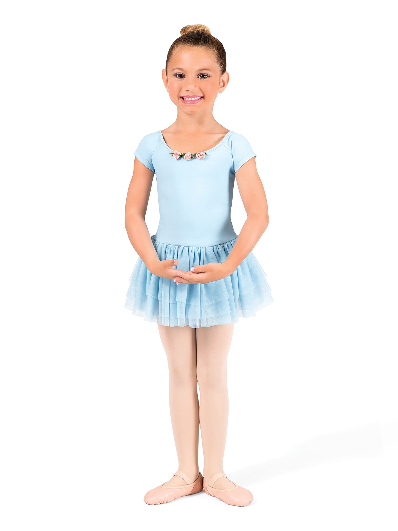 Girls Short Sleeve Dance Dress - Ballet, Jazz & Performance Costume for Kids - Perfect for Recitals, Competitions & Dance Classes