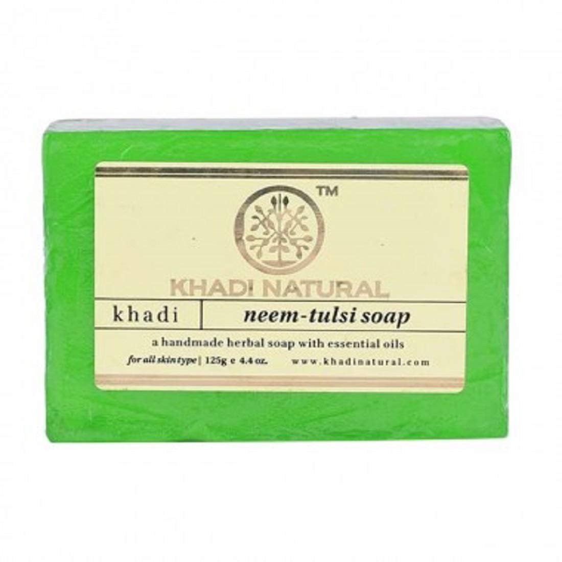 Khadi Natural Herbal Neem Tulsi Soap (Pack of 5) - Organic Ayurvedic Cleansing Bar for Acne, Oily Skin & Body Care - Perfect for Daily Use, Travel & Gifting