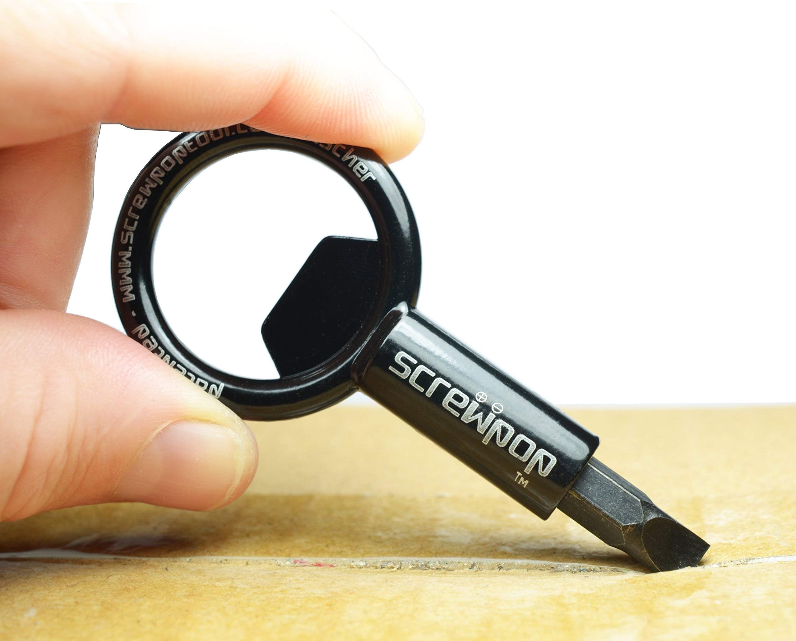 Universal Magnetic Screwdriver Bit Holder with Carabiner Keychain - Multi-Tool with Removable Double-Sided Phillips/Flathead Bits & Bottle Opener - Perfect for DIY, Home Repairs, Camping & Everyday Carry (EDC)