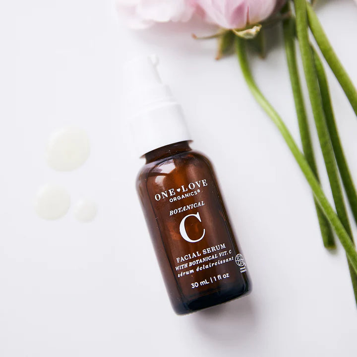One Love Organics Botanical C Facial Serum - Vitamin C Brightening Serum for Glowing Skin | Anti-Aging & Hydrating Face Serum | Perfect for Daily Skincare Routine & Nighttime Use