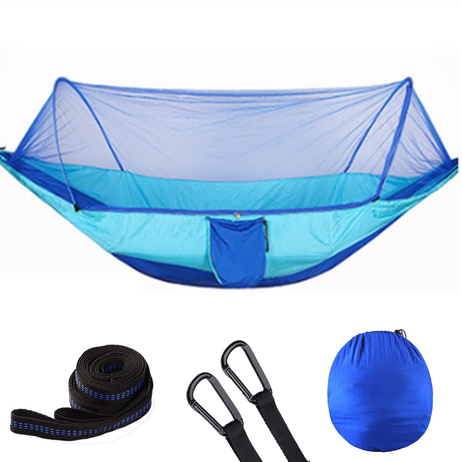 TOMYEUS Portable Camping Hammock with Mosquito Net & Lightweight Pop-Up Design - Outdoor Parachute Hammock for Backpacking, Beach, Garden & Playground Swing (Color: F) | Perfect for Camping Trips, Backyard Relaxation & Outdoor Adventures