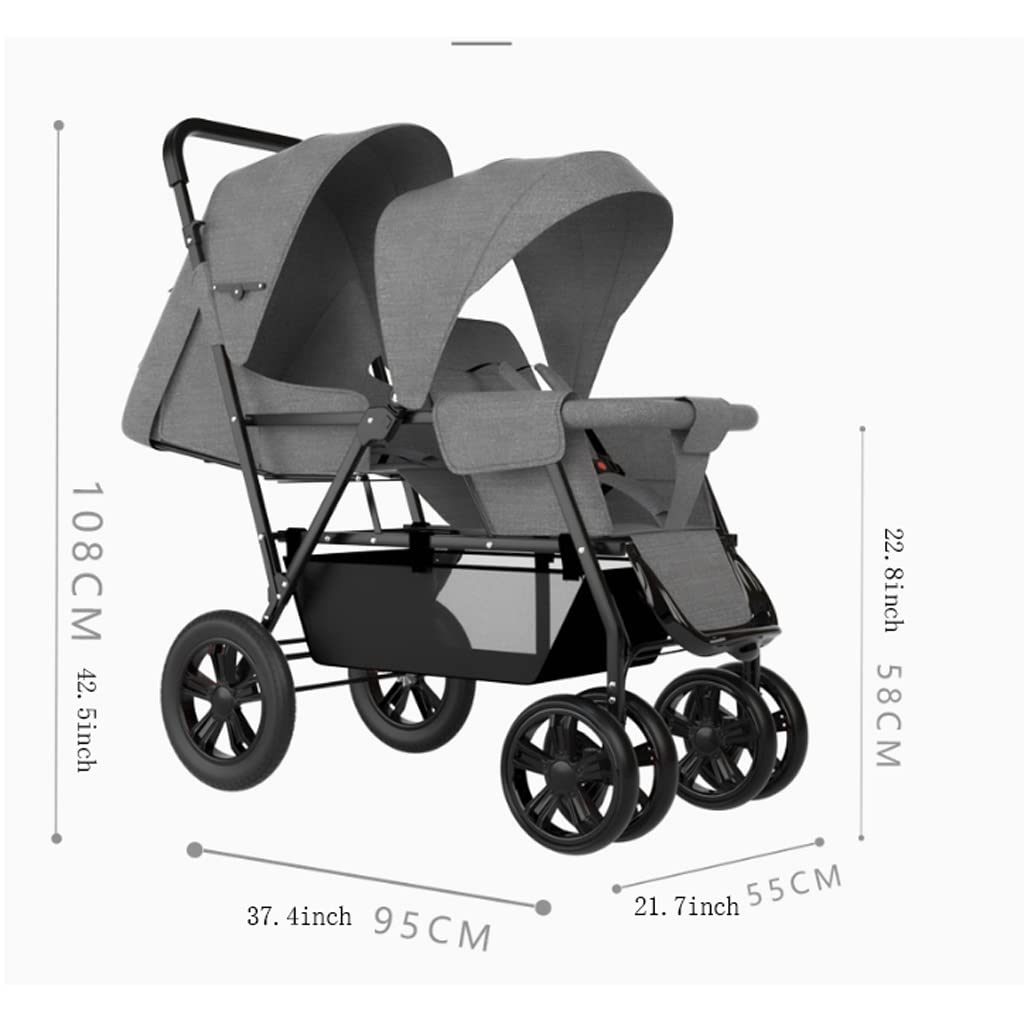 **Best Twin Stroller Wagon for Travel - Lightweight, Foldable Double Stroller with Large Storage Basket & 5-Point Safety Harness - Perfect for Shopping, Park Outings & Family Adventures**
