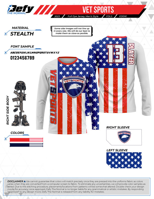 Vet Sports Long Sleeve Jersey - Breathable Athletic Shirt for Men & Women - Perfect for Running, Cycling & Outdoor Workouts