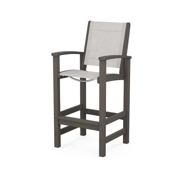 POLYWOOD Coastal Bar Chair - Outdoor & Indoor Bar Stool, Weather-Resistant, Durable, Comfortable - Perfect for Patio, Deck, Kitchen, and Poolside Use