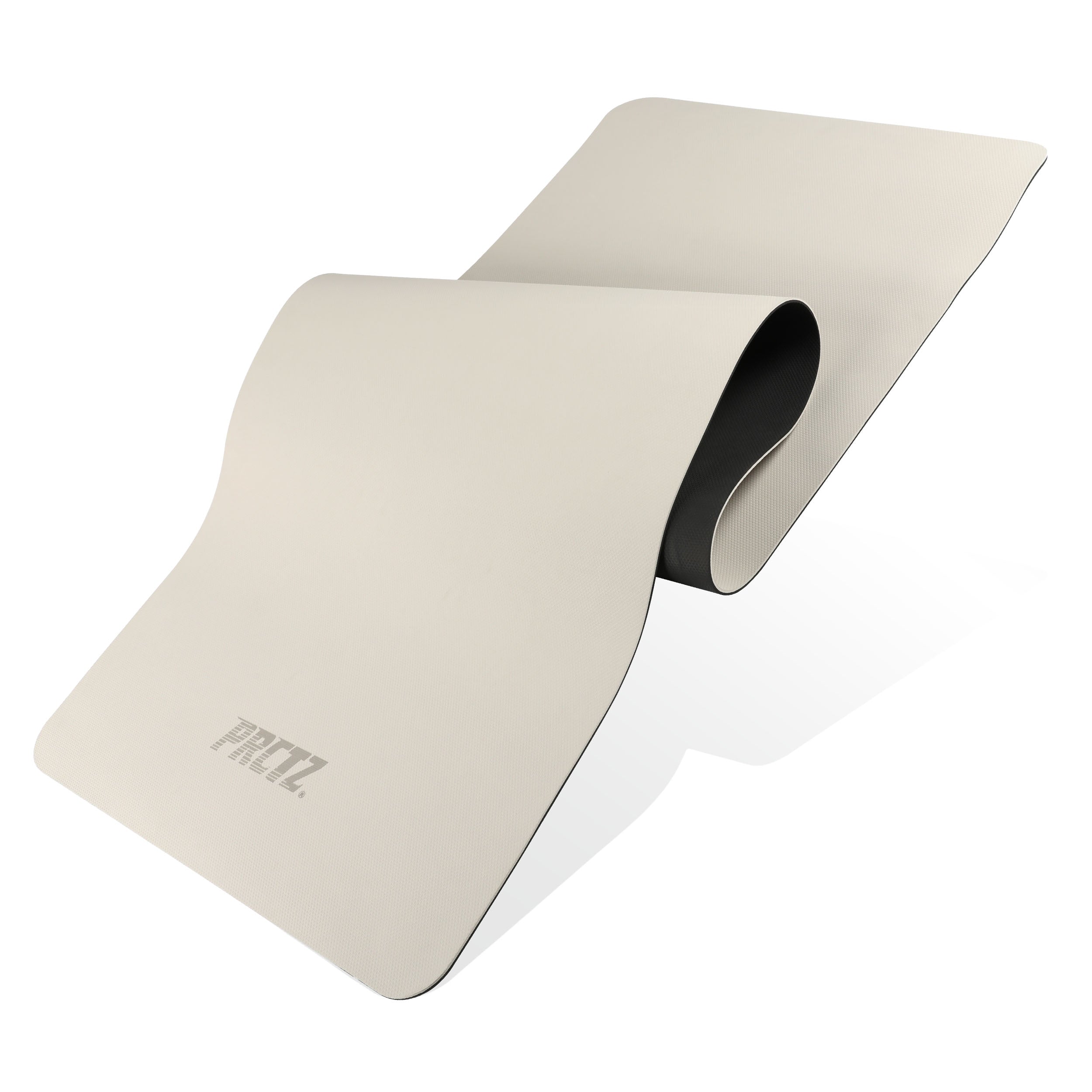 PRCTZ 5mm Thick Non-Slip TPE Yoga Mat for Women & Men - Extra Wide Exercise Mat for Yoga, Pilates, Home Workout & Gym - Eco-Friendly Off-White Fitness Mat