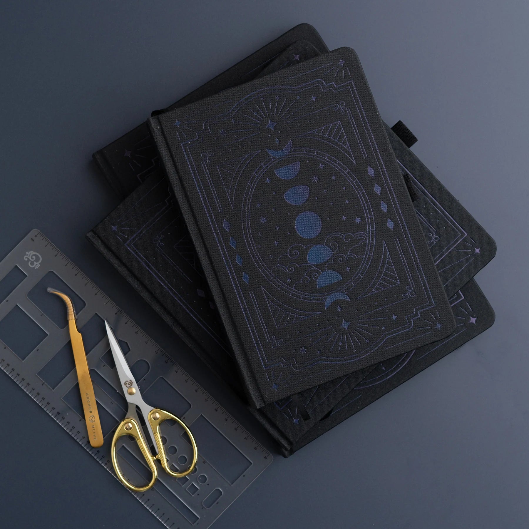 Archer and Olive A5 Wonderstruck Blackout Dot Grid Notebook - Premium Bullet Journal for Planning, Sketching & Note Taking - Perfect for Artists, Students & Professionals