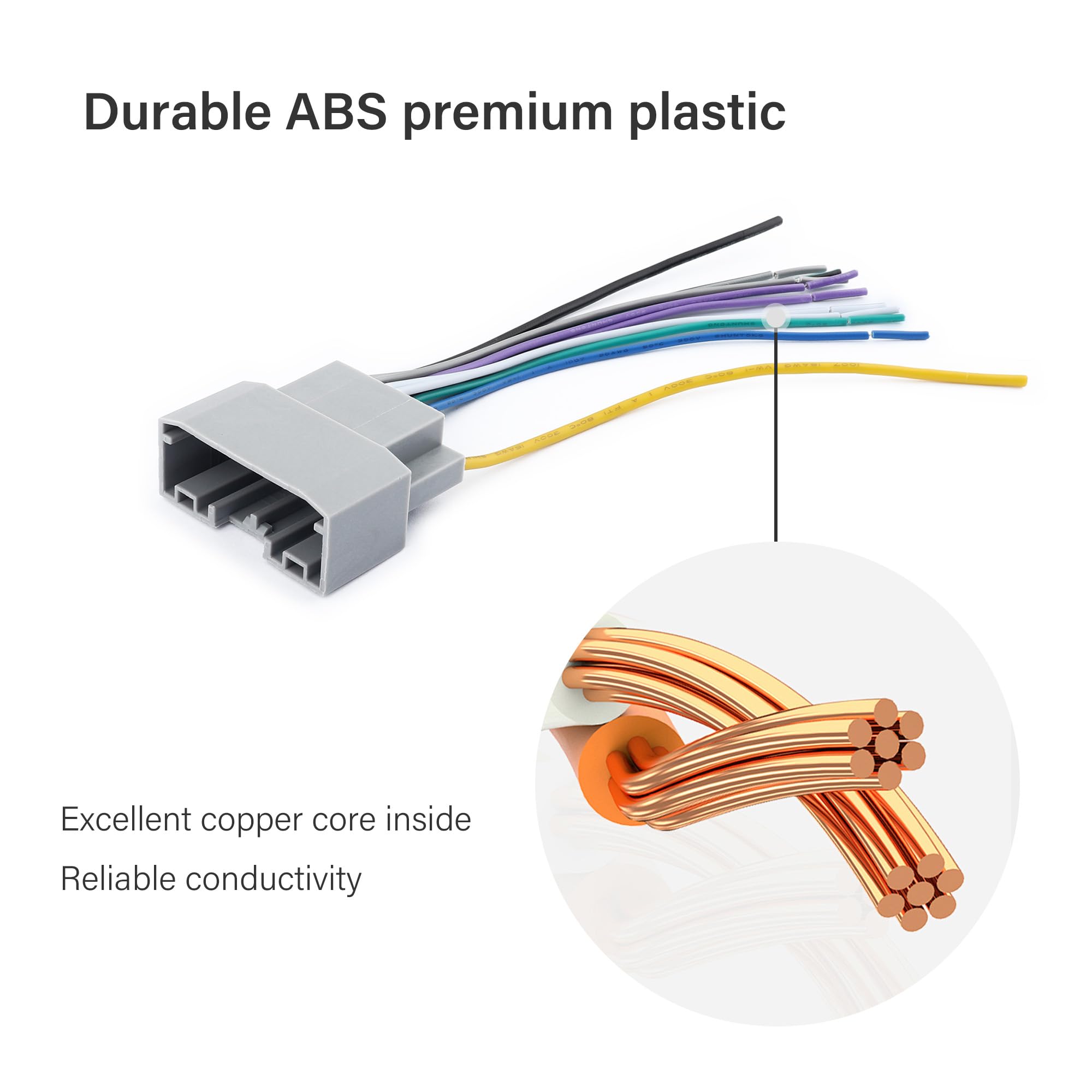 Car Radio Wiring Harness Kit for Chrysler Jeep Dodge - Stereo Wiring Harness with Antenna Adapter & Butt Connectors - Aftermarket Radio Wire Harness Car Accessories - Perfect for DIY Car Stereo Installation & Audio System Upgrades