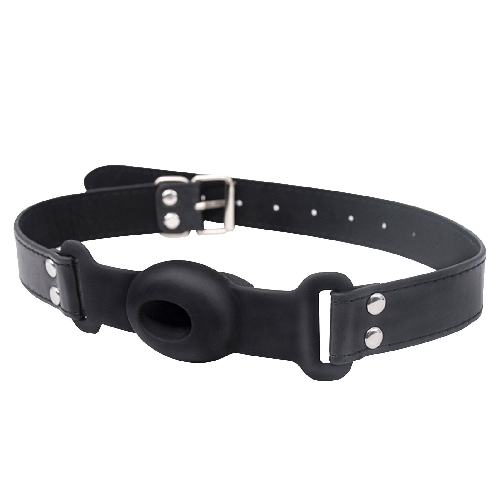 Premium Adjustable Silicone Ball Gag for BDSM & Bondage Play - Breathable Open Mouth Design for Men & Women - Black Adult SM Sex Toy for Couples (Perfect for Roleplay, Fetish Exploration & Sensory Play)