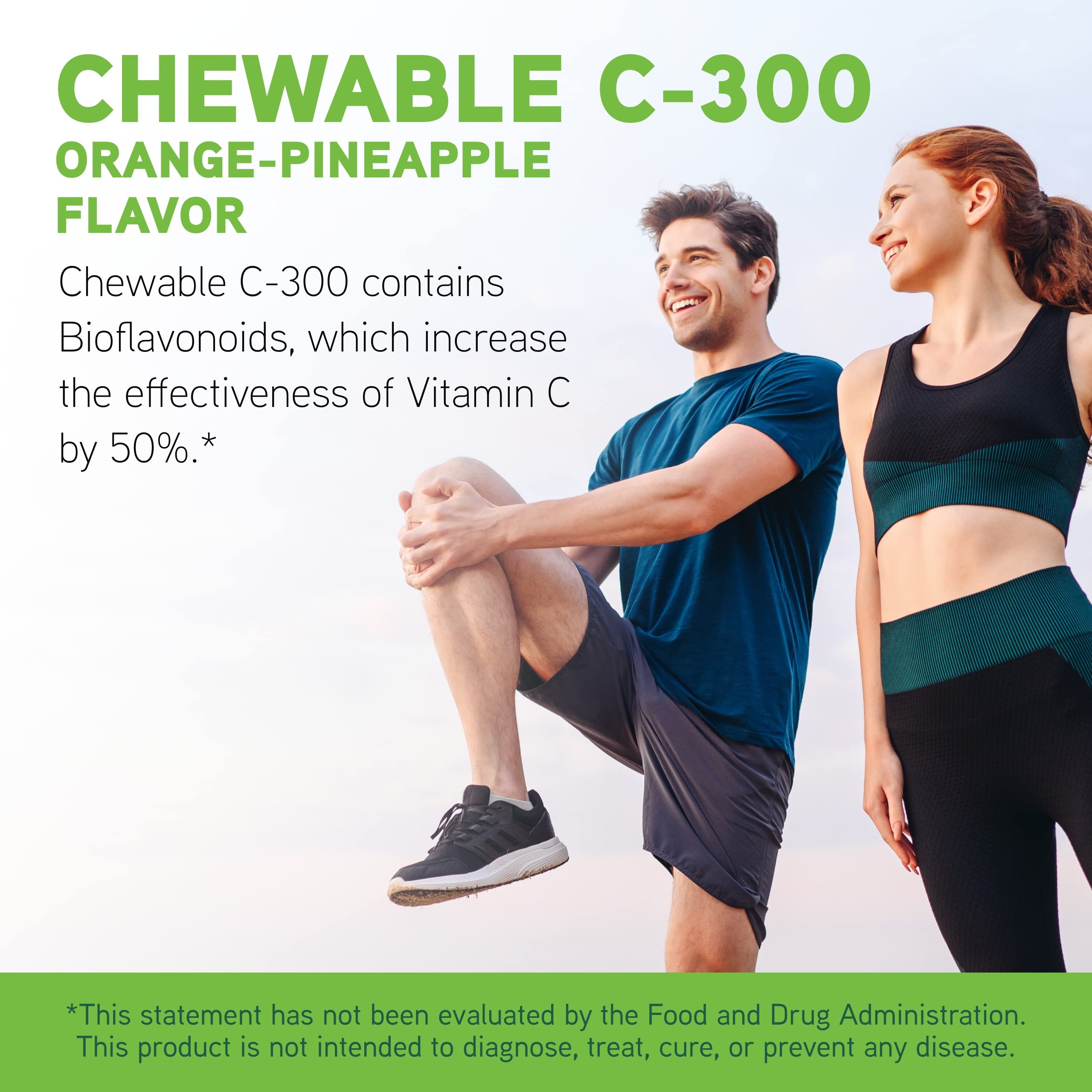DaVinci Labs Chewable C-300 Vitamin C Supplement - Immune System Support, Cholesterol & Collagen Booster with Pectin - Gluten-Free Orange Pineapple Flavor - 90 Vegetarian Tablets - Perfect for Daily Wellness & Immune Defense