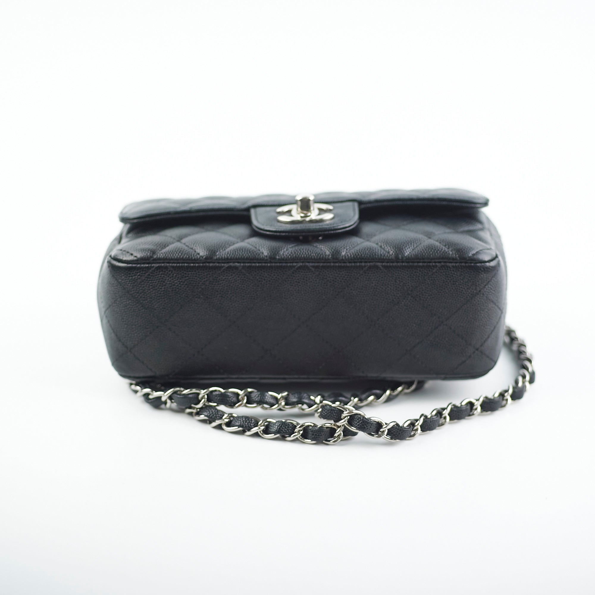 Chanel Mini Rectangular Black Caviar Leather Crossbody Bag with Edge Stitching - Luxury Designer Handbag for Women, Perfect for Date Night & Evening Events