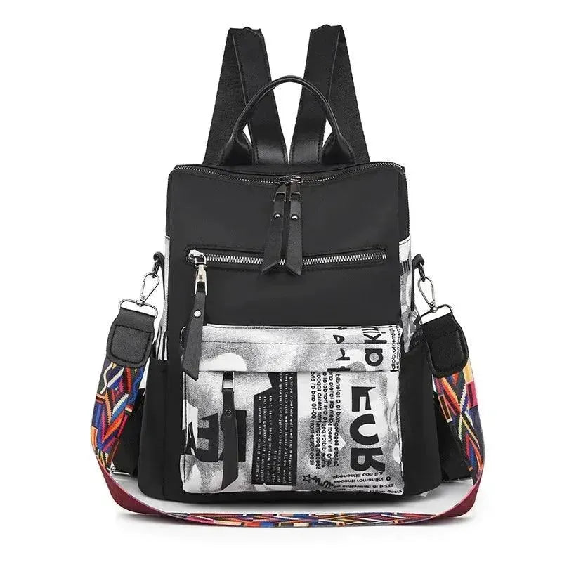 Stylish Patchwork Oxford Women's Backpack - Durable Laptop Bag for College, Work & Travel | Trendy School Backpack for Students & Professionals