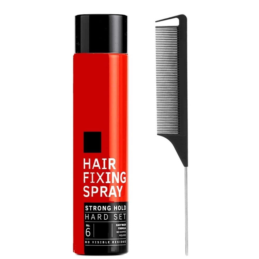 Calitate24 Professional Hair Fixing Spray - Long Lasting Extreme Hold Styling Spray with Tail Comb for Women (420ml) - Perfect for Parties, Weddings & Everyday Styling