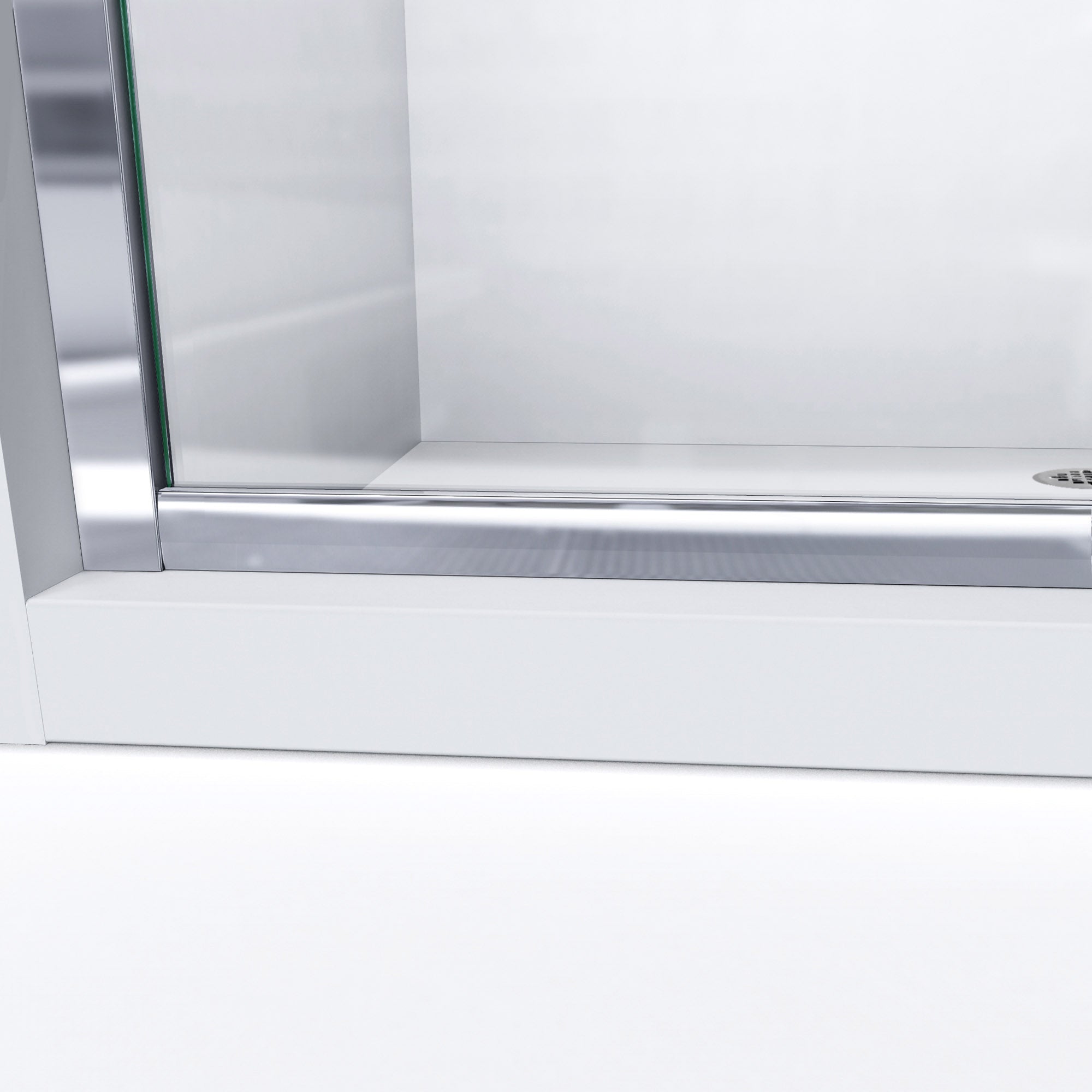 DreamLine Infinity Z 30x60x76.75 Inch Semi-Frameless Sliding Shower Door with Shower Base & QWALL 5 Backwall Kit - Frosted Glass for Modern Bathroom Renovation & Spa-Like Shower Experience