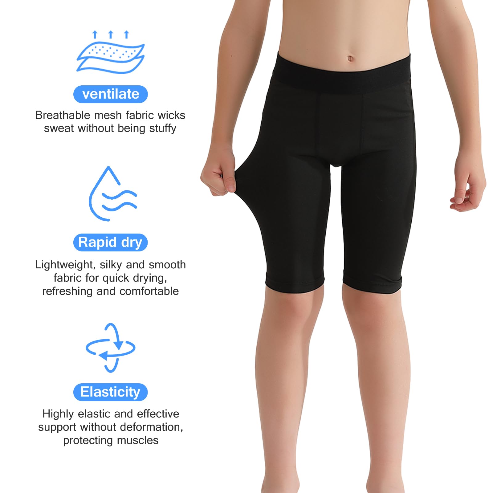 Valcatch 2 Pack Boys Compression Shorts - Youth Athletic Underwear for Basketball, Running, Baseball - Moisture Wicking Sport Base Layer for Active Kids (Perfect for Training & Gym Workouts)