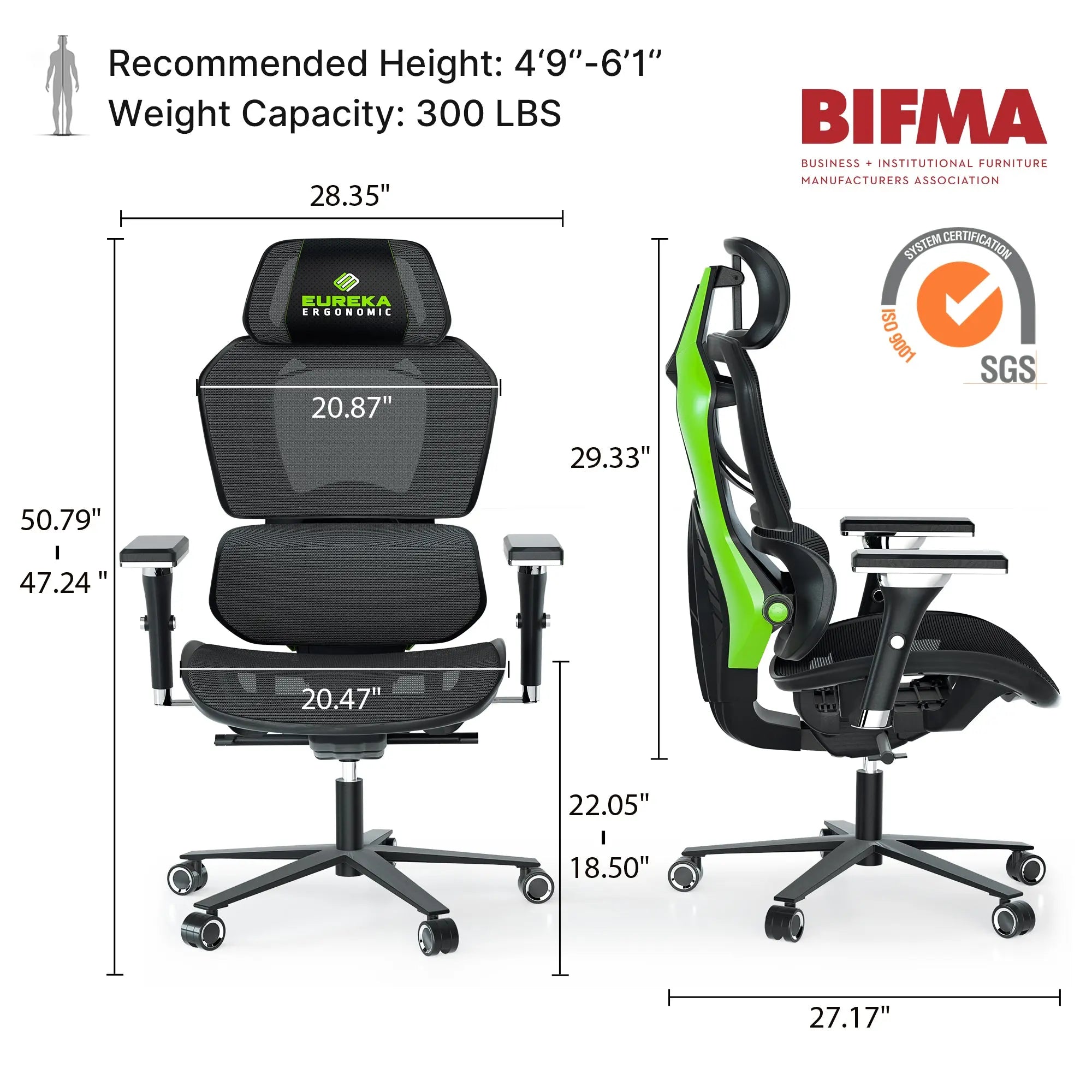 Typhon Hybrid Ergonomic Gaming Chair - Adjustable Lumbar Support & Headrest for PC, Office & Console Gaming - Comfortable Racing Style Chair for Long Hours of Work or Play