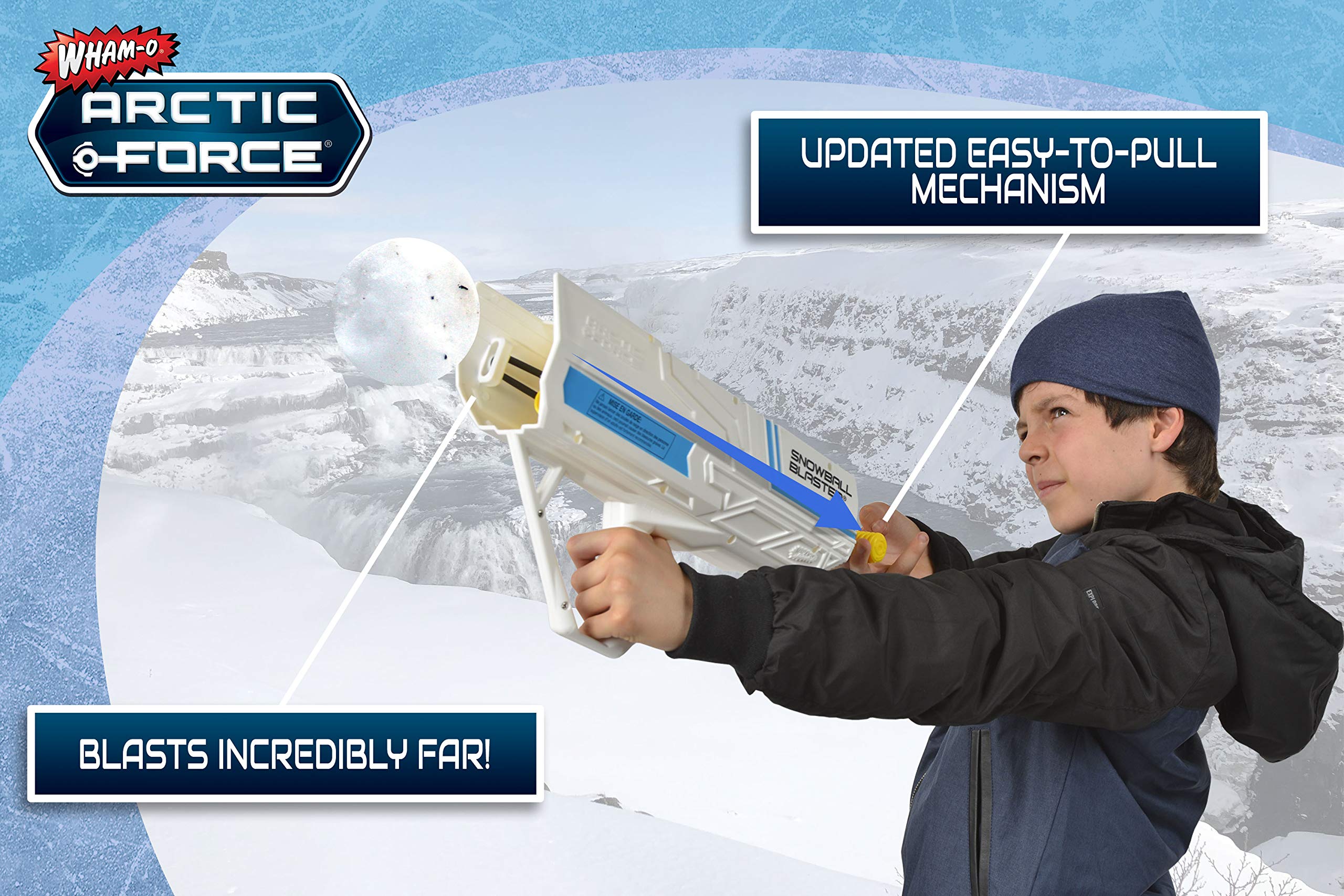 Wham-O Arctic Force Snowball Blaster with Detachable Snowball Maker - Comfortable Grip Handle for Accurate Throwing & Better Control - Easy to Aim Green Snow Ball Launcher for Winter Outdoor Play, Snowball Fights & Family Fun Activities