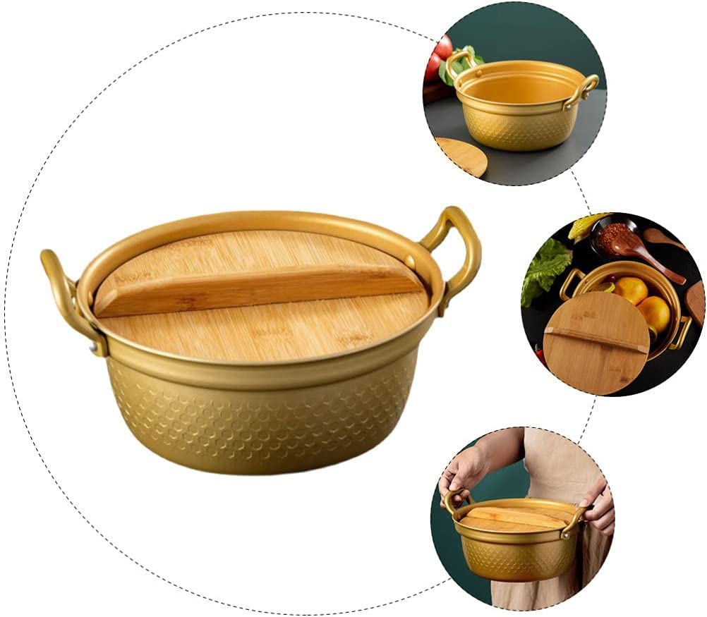 Premium Korean Ramen Cooking Pot with Lid - 20cm Fast Heating Noodle Pot for Ramyun, Udon & Shabu-Shabu | Ideal for Dorm, Camping & Small Kitchen Cookware