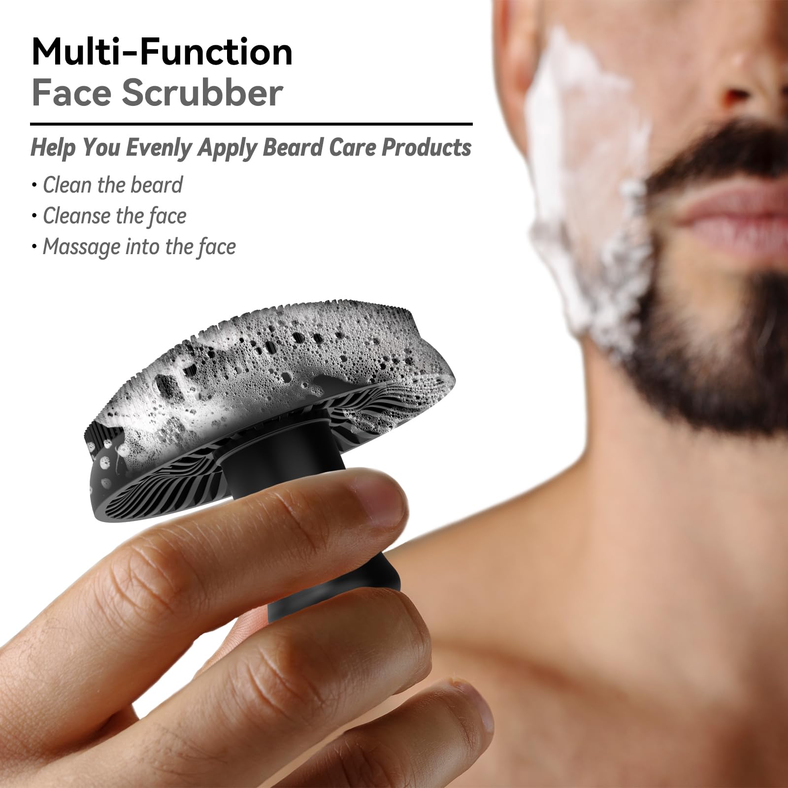 Super Soft Silicone Face Scrubber & Exfoliator - Gentle Facial Cleansing Brush for Blackhead & Acne Removal - Men & Women Skincare Tool - Perfect for Daily Face Wash & Spa Massage (Black)
